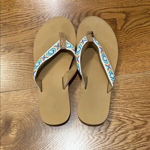 Tan Sandal with Rainbow accents